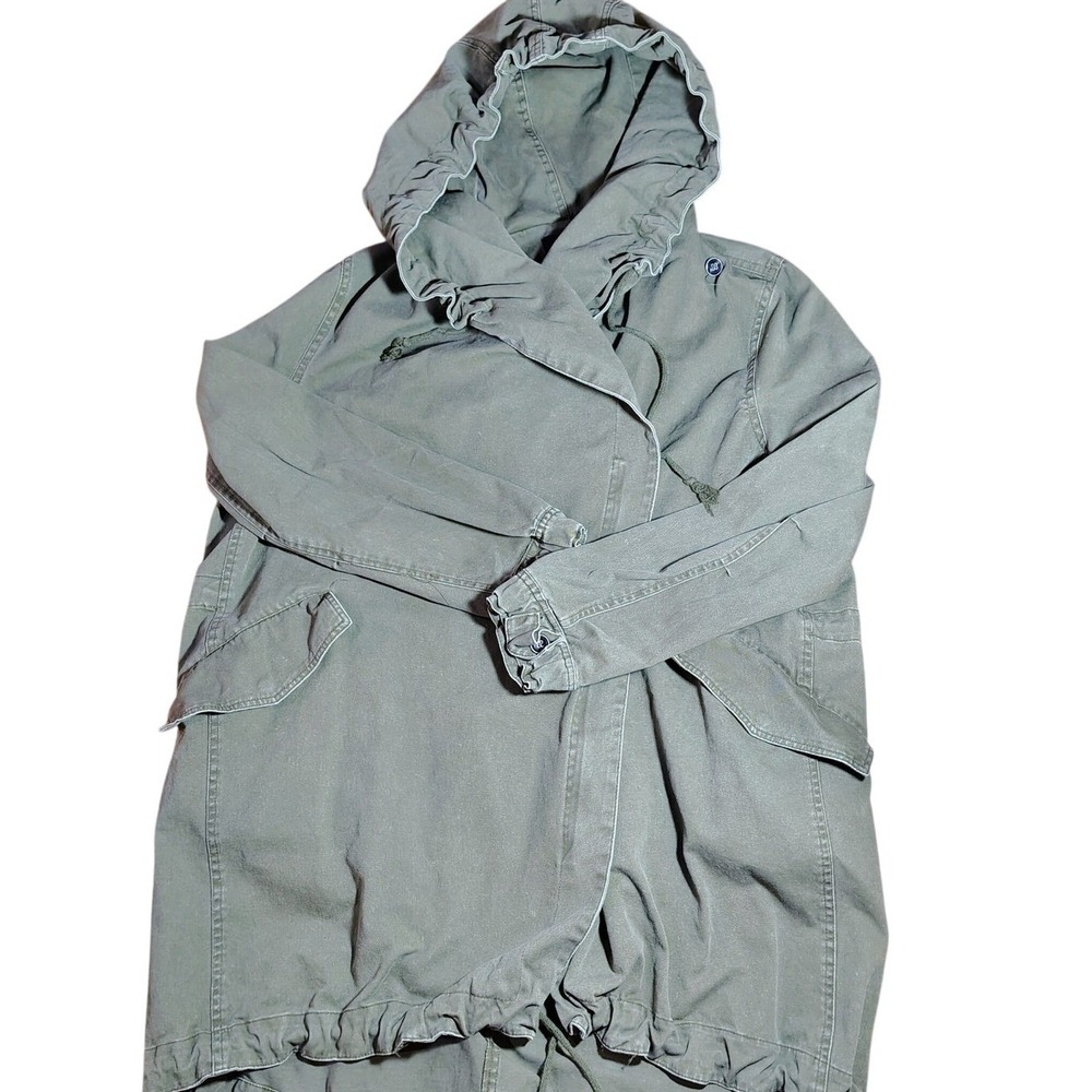 Cookie Couture‎ Army Green Hooded Drawstring Utility Jacket Women XS